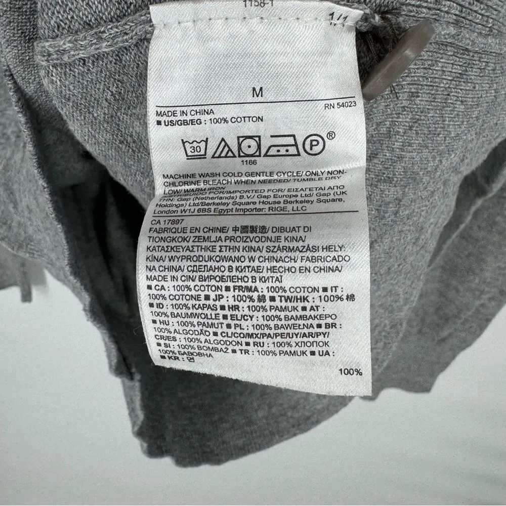 Banana Republic‎ Men’s Gray Cotton Henley Long Sleeve Pullover Size Medium